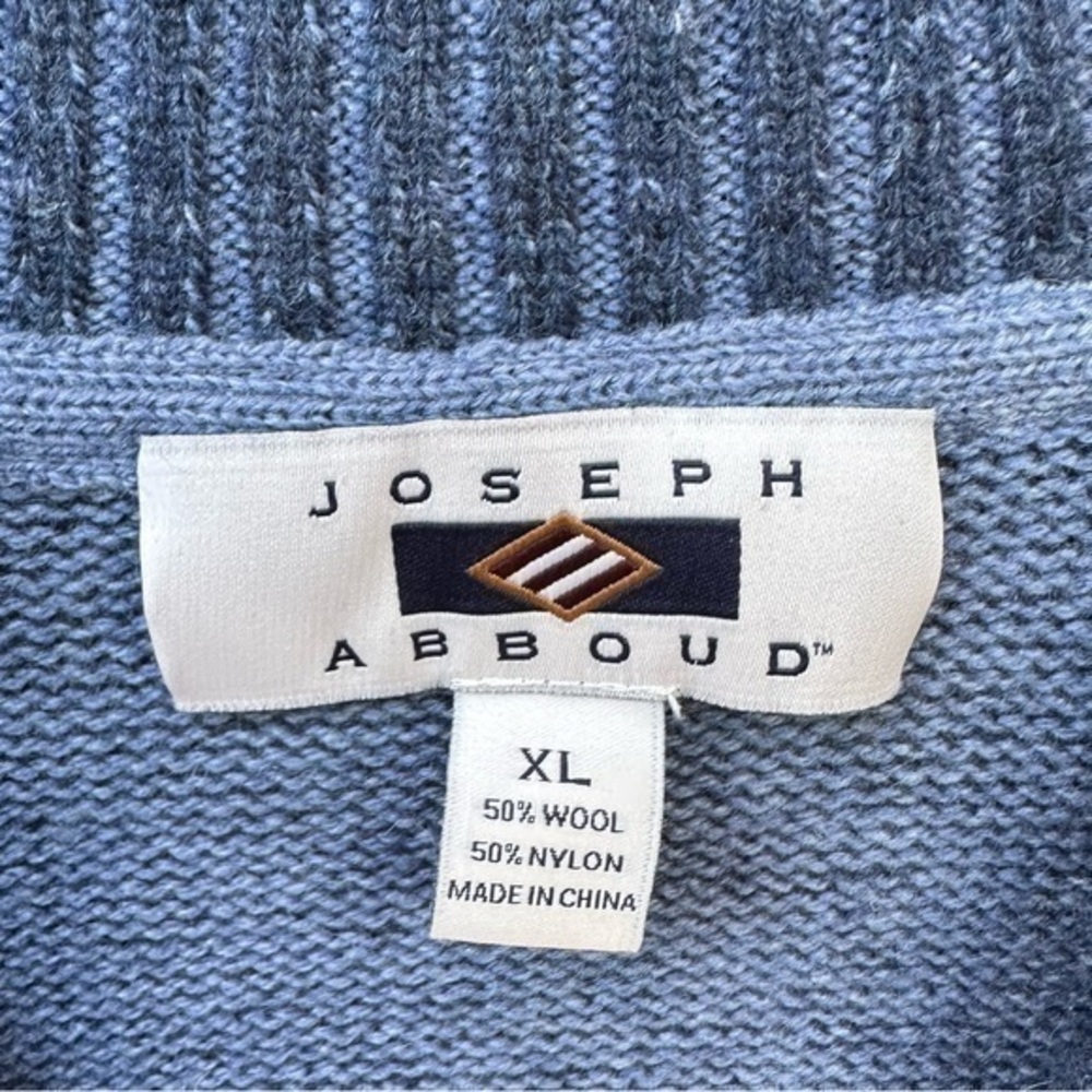 Joseph Abboud Men’s Heritage Shawl Collar Wool Sweater (Blue) (NWOT) - Picture 6 of 9